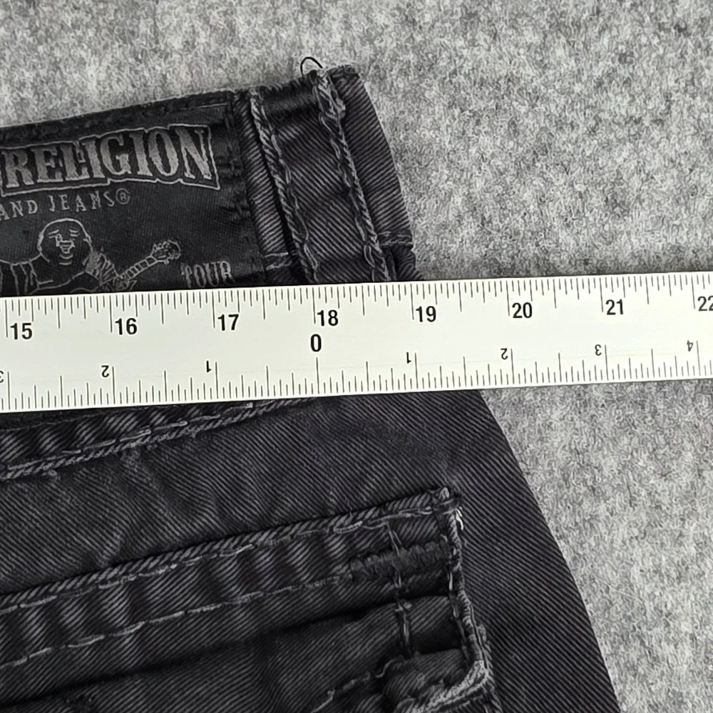 True Religion Ricky Super T Jeans Black Flap Pocket MQ6859L27 USA Mens 40x34 Y2K